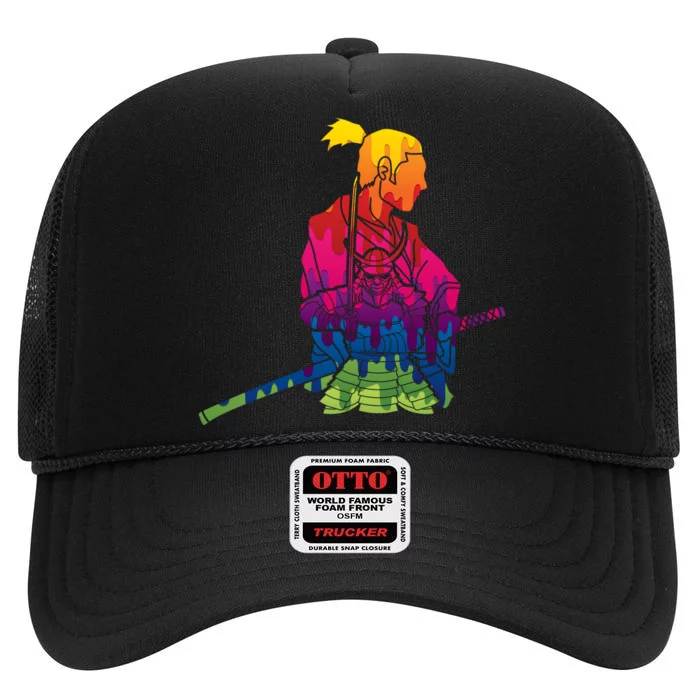 Cool Colorful Samurai Katana High Crown Mesh Trucker Hat