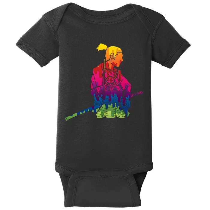 Cool Colorful Samurai Katana Baby Bodysuit