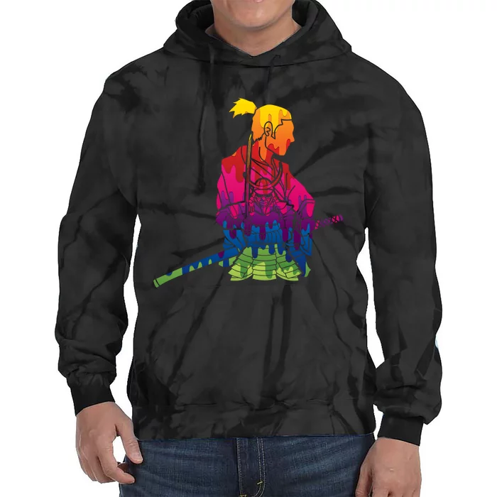 Cool Colorful Samurai Katana Tie Dye Hoodie