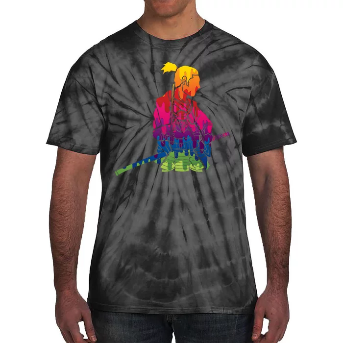 Cool Colorful Samurai Katana Tie-Dye T-Shirt