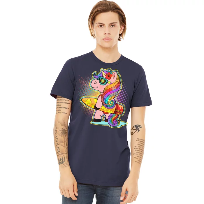 Cool Cute Surfer Unicorn Premium T-Shirt