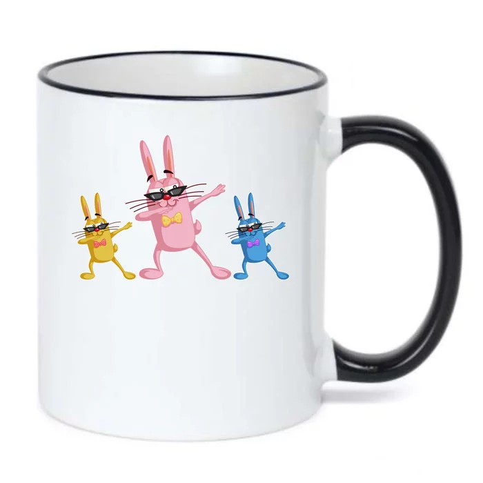 Cool Dabbing Easter Bunnies Black Color Changing Mug