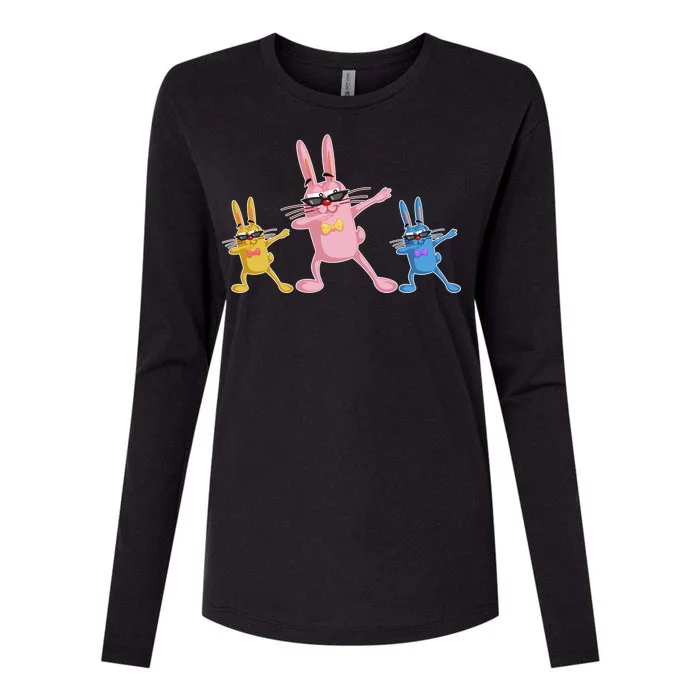 Cool Dabbing Easter Bunnies Womens Cotton Relaxed Long Sleeve T-Shirt