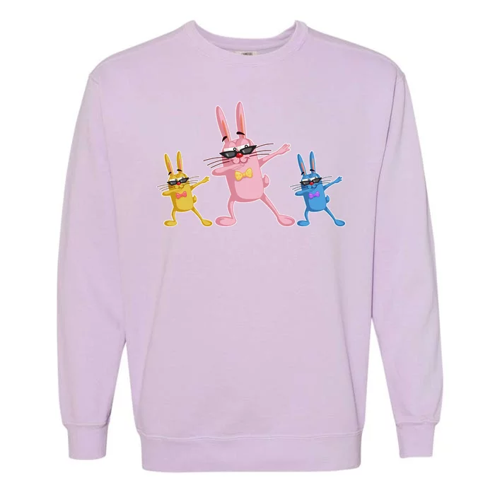 Cool Dabbing Easter Bunnies Garment-Dyed Sweatshirt