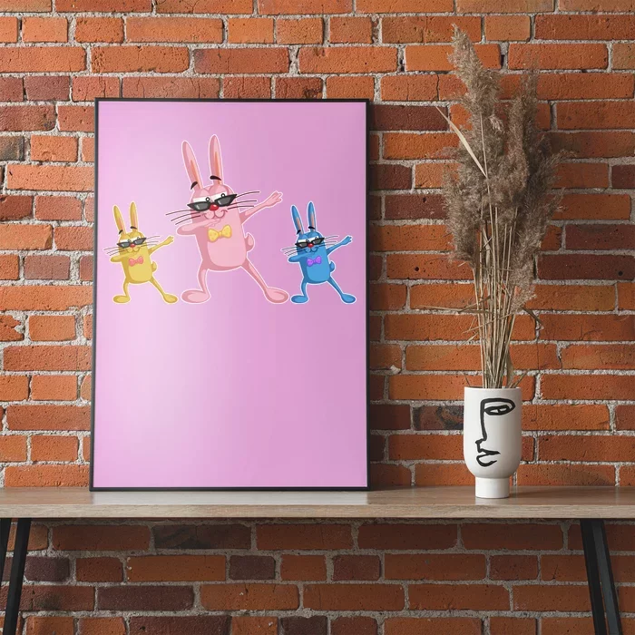 Cool Dabbing Easter Bunnies Poster