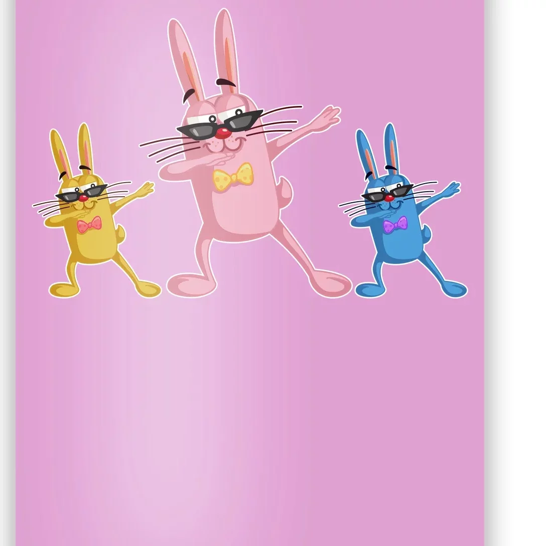 Cool Dabbing Easter Bunnies Poster