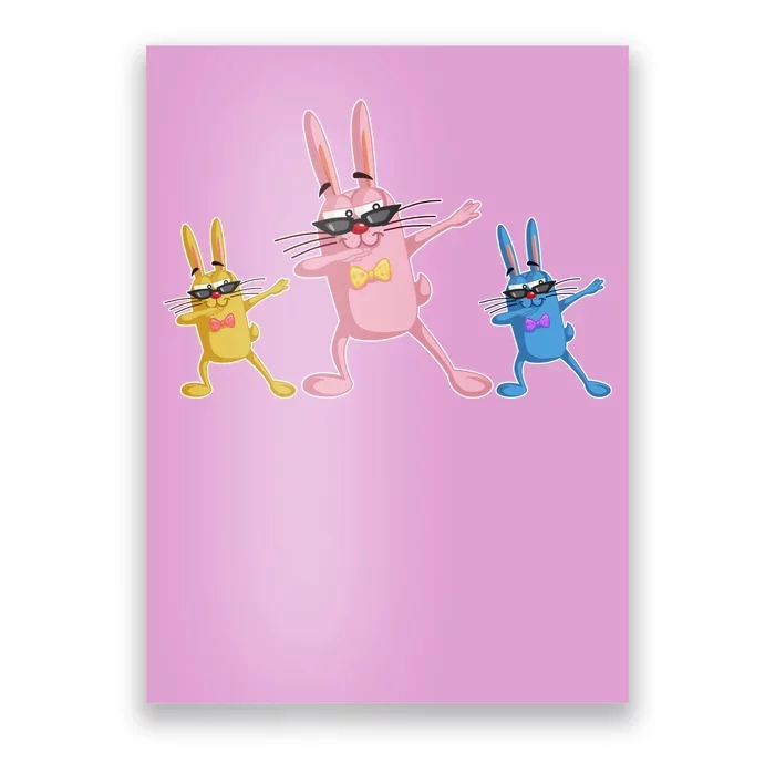 Cool Dabbing Easter Bunnies Poster