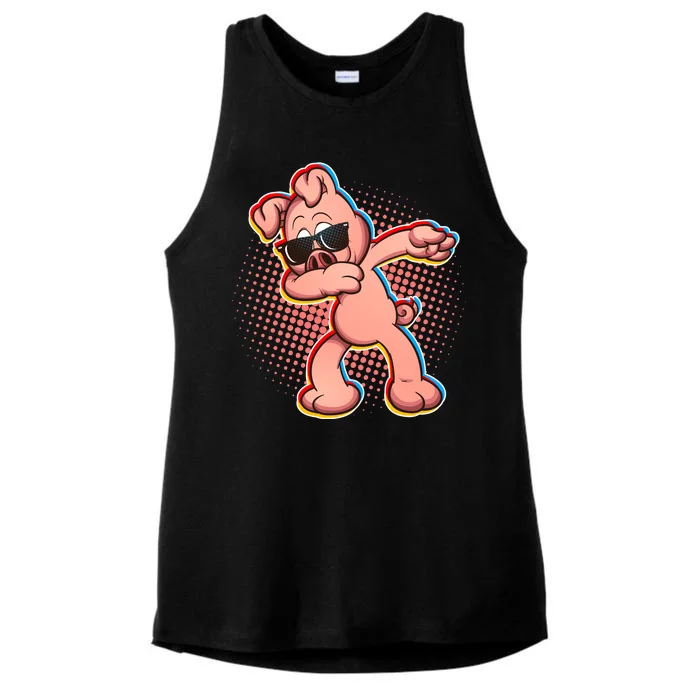 Cool Dabbing Pig Ladies Tri-Blend Wicking Tank