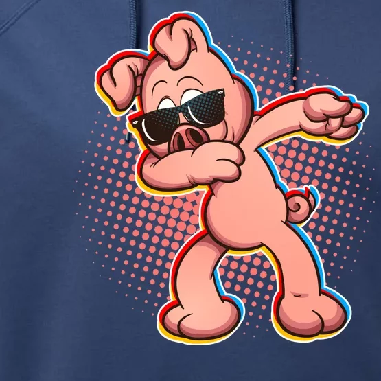 Cool Dabbing Pig Performance Fleece Hoodie