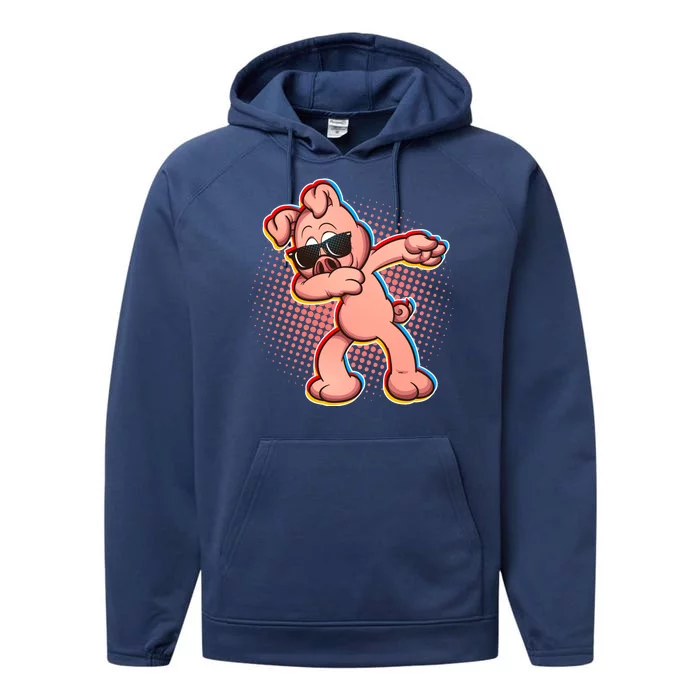 Cool Dabbing Pig Performance Fleece Hoodie