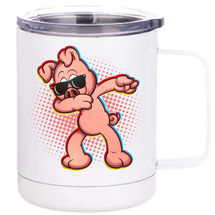 Cool Dabbing Pig Front & Back 12oz Stainless Steel Tumbler Cup