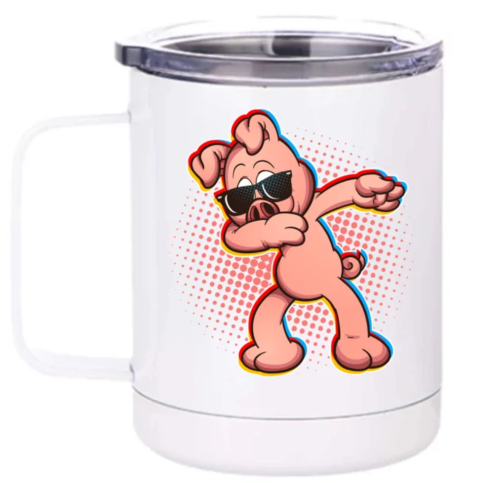 Cool Dabbing Pig Front & Back 12oz Stainless Steel Tumbler Cup