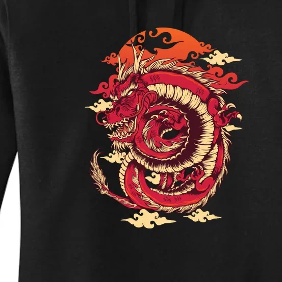 Cool Dragon Cloud design Women's Pullover Hoodie