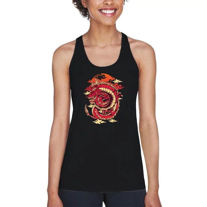 Cool Dragon Cloud design Women's Racerback Tank