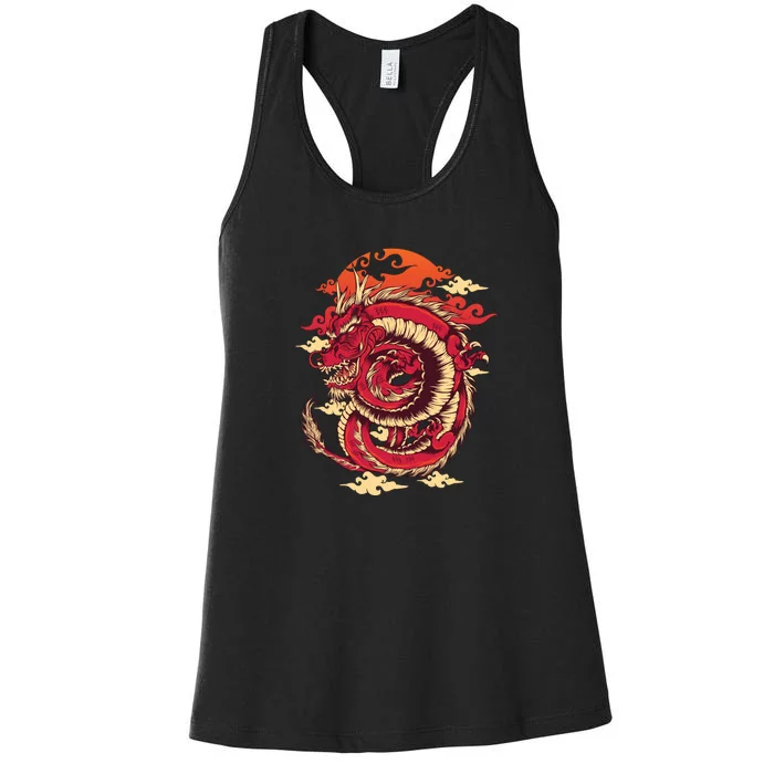 Cool Dragon Cloud design Women's Racerback Tank