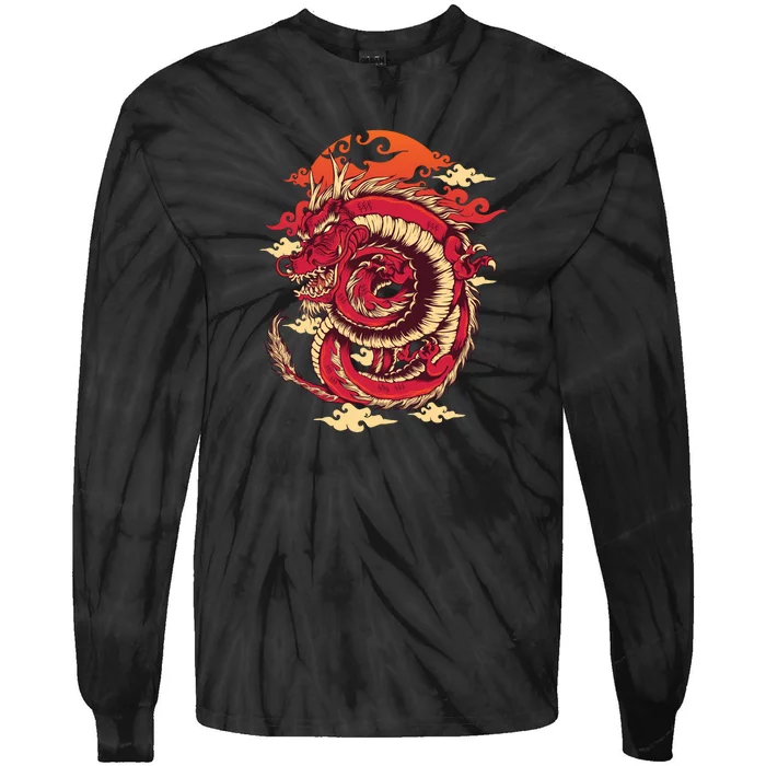 Cool Dragon Cloud design Tie-Dye Long Sleeve Shirt