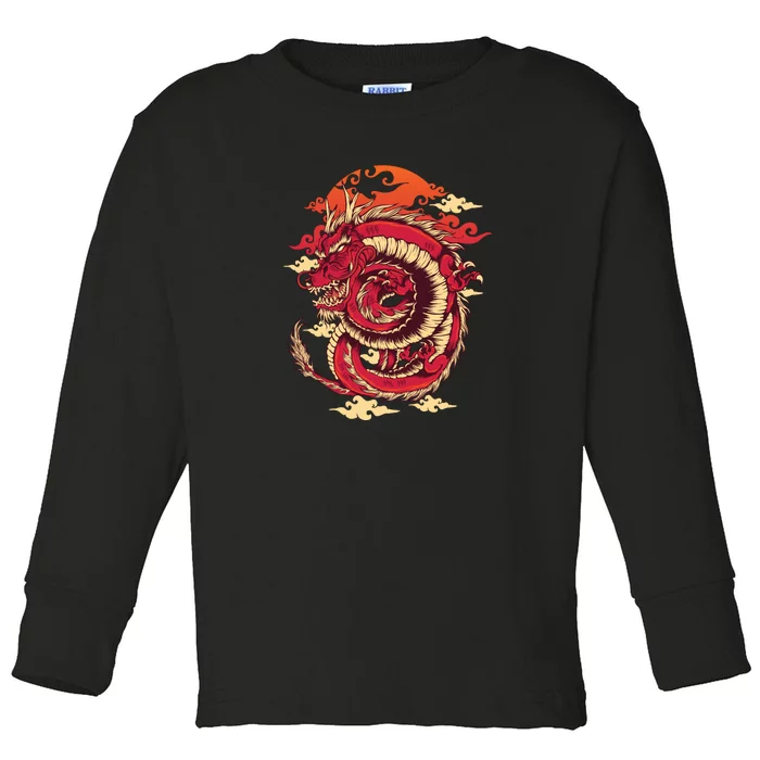 Cool Dragon Cloud design Toddler Long Sleeve Shirt