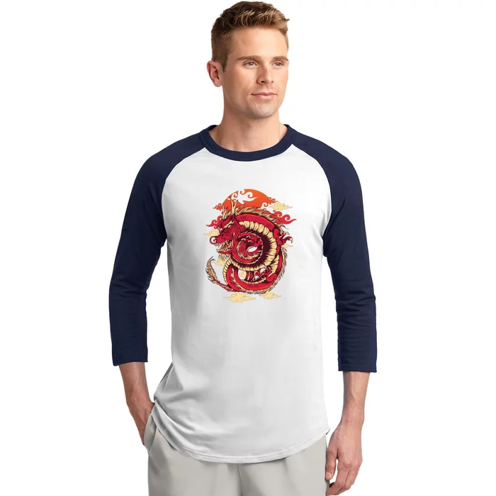 Cool Dragon Cloud design Baseball Sleeve Shirt