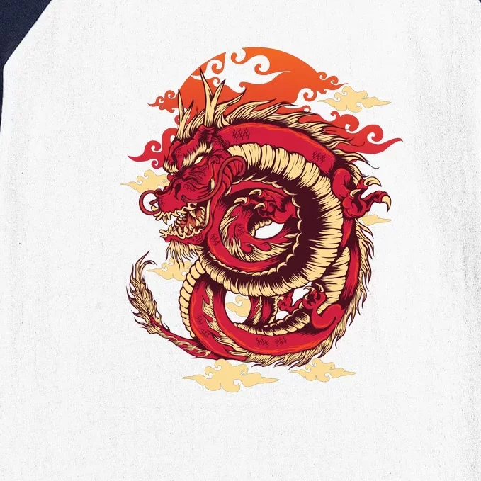 Cool Dragon Cloud design Baseball Sleeve Shirt