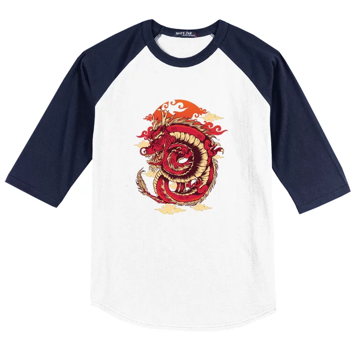 Cool Dragon Cloud design Baseball Sleeve Shirt