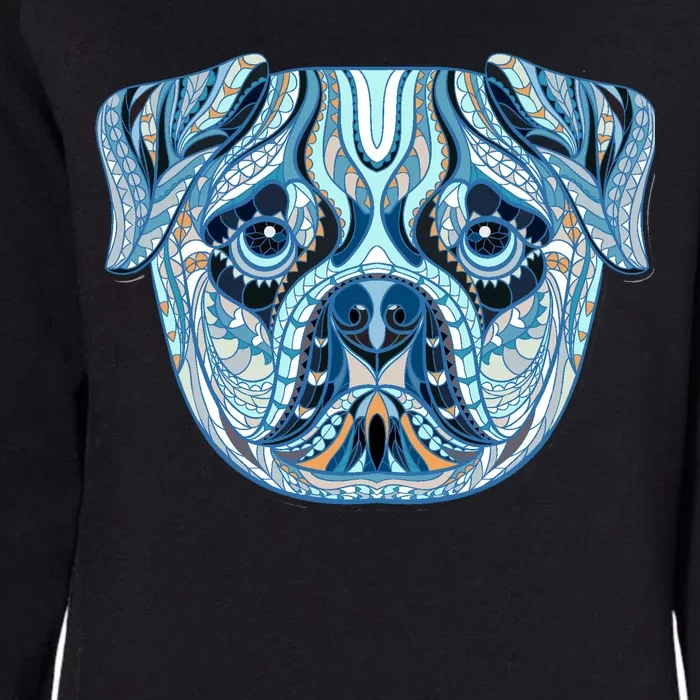 Cool Ethnic Trippy Pug Dog Face Womens California Wash Sweatshirt