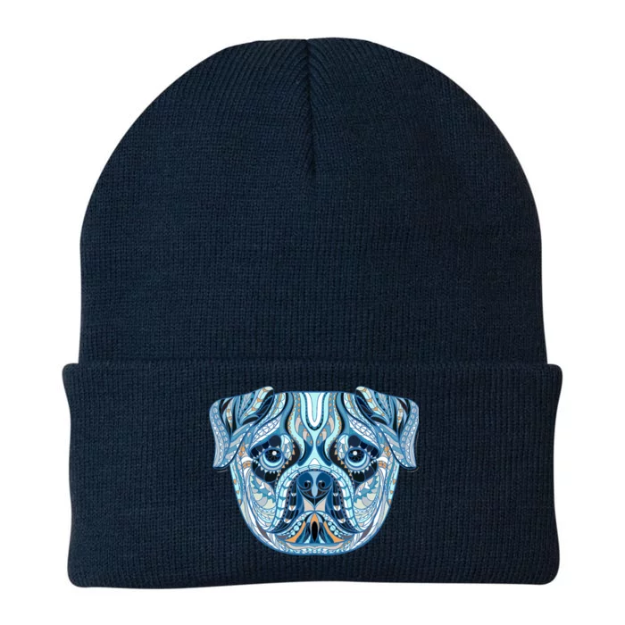 Cool Ethnic Trippy Pug Dog Face Knit Cap Winter Beanie