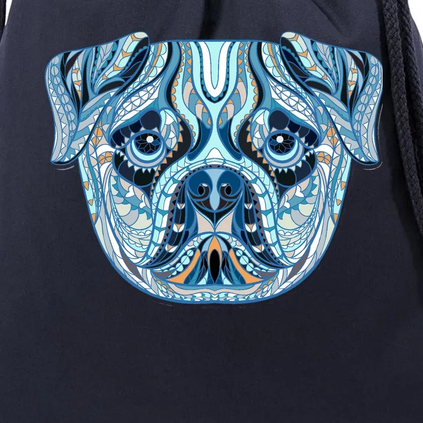 Cool Ethnic Trippy Pug Dog Face Drawstring Bag