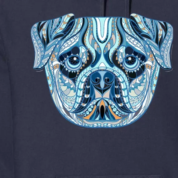 Cool Ethnic Trippy Pug Dog Face Premium Hoodie