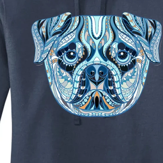 Cool Ethnic Trippy Pug Dog Face Women's Pullover Hoodie