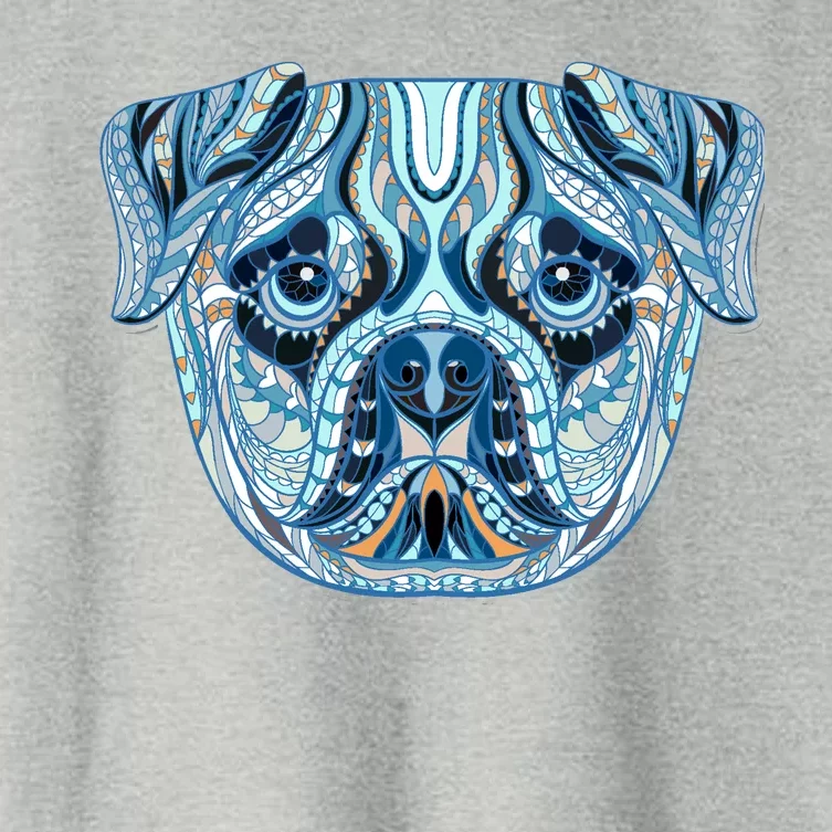 Cool Ethnic Trippy Pug Dog Face Women's Crop Top Tee