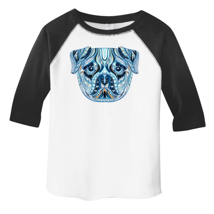 Cool Ethnic Trippy Pug Dog Face Toddler Fine Jersey T-Shirt