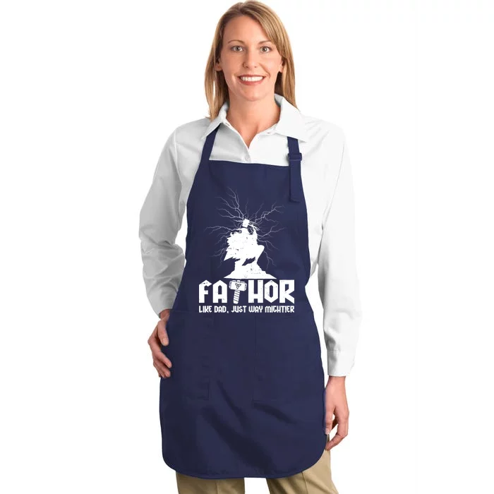 Cool Father's Day Mighty FATHOR Full-Length Apron With Pocket