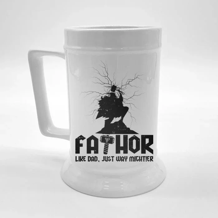 Cool Father's Day Mighty FATHOR Front & Back Beer Stein