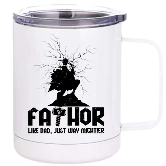 Cool Father's Day Mighty FATHOR Front & Back 12oz Stainless Steel Tumbler Cup