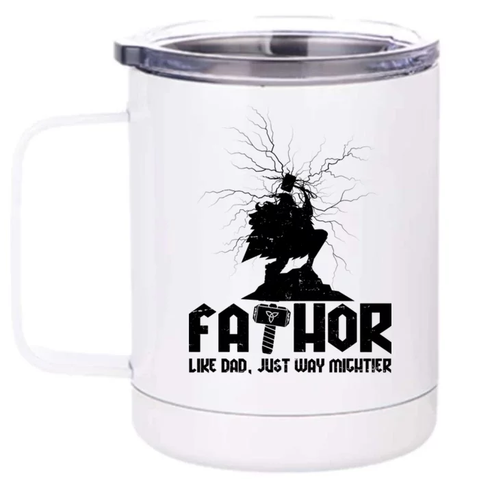 Cool Father's Day Mighty FATHOR Front & Back 12oz Stainless Steel Tumbler Cup