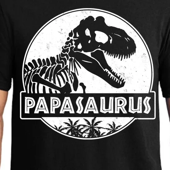 Cool Father's Day Papasaurus Emblem Pajama Set