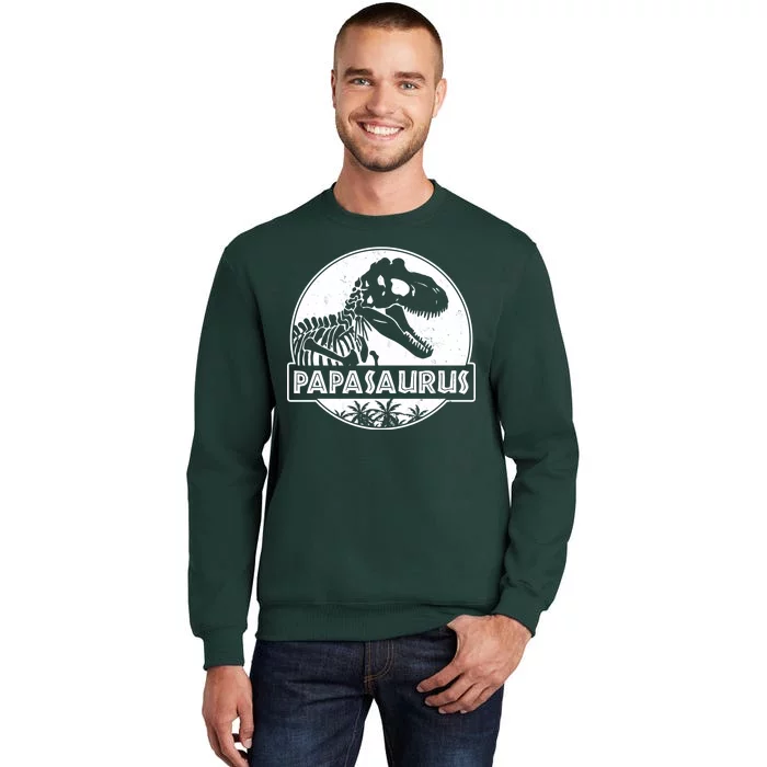 Cool Father's Day Papasaurus Emblem Sweatshirt