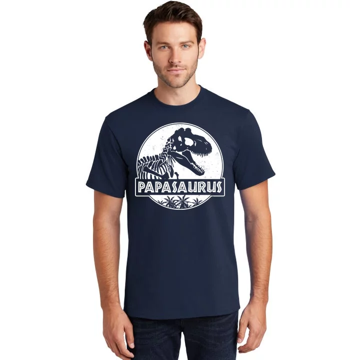 Cool Father's Day Papasaurus Emblem Tall T-Shirt