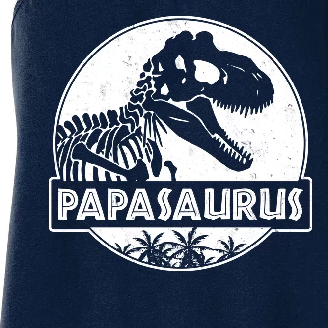 Cool Father's Day Papasaurus Emblem Women's Racerback Tank