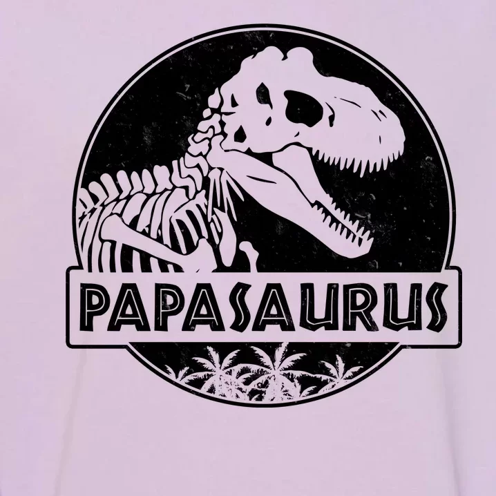 Cool Father's Day Papasaurus Emblem Garment-Dyed Sweatshirt