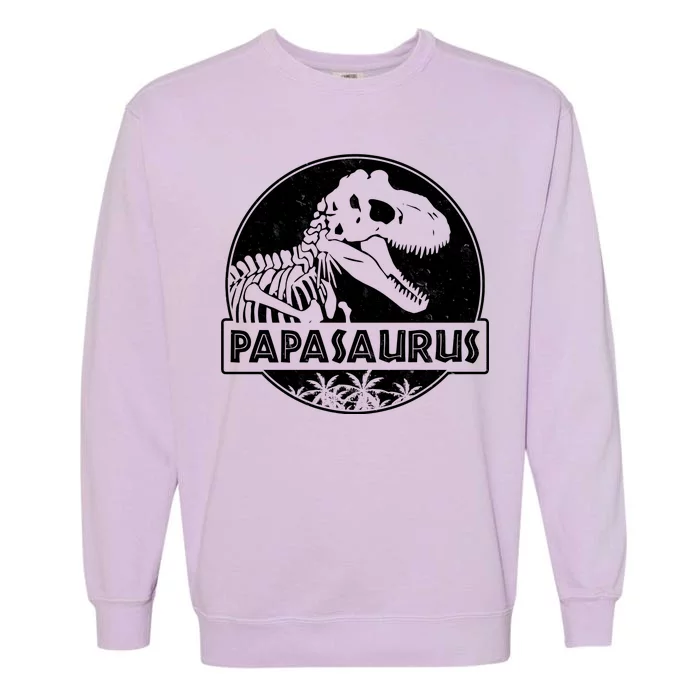 Cool Father's Day Papasaurus Emblem Garment-Dyed Sweatshirt