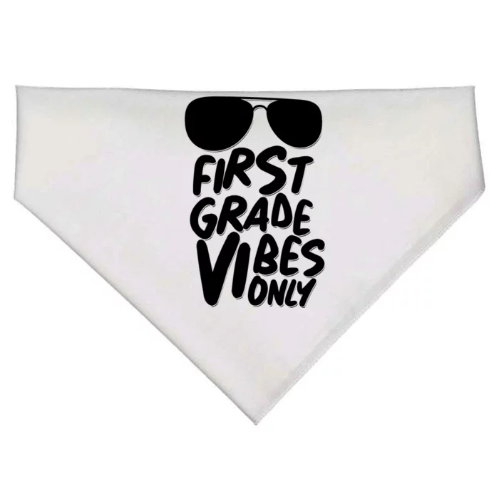 Cool First Grade Vibes Only Back to School USA-Made Doggie Bandana