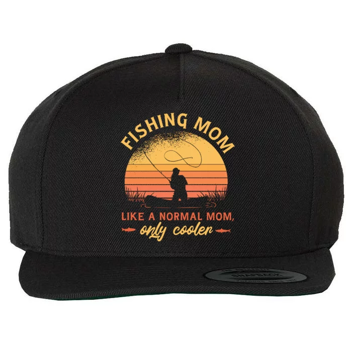 Cool Fishing Mom Wool Snapback Cap