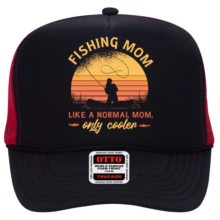 Cool Fishing Mom High Crown Mesh Trucker Hat