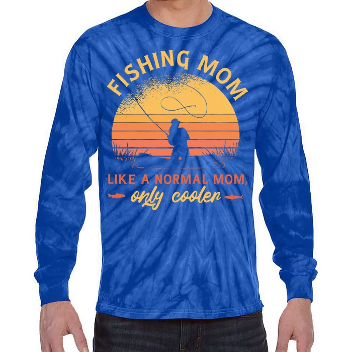 Cool Fishing Mom Tie-Dye Long Sleeve Shirt