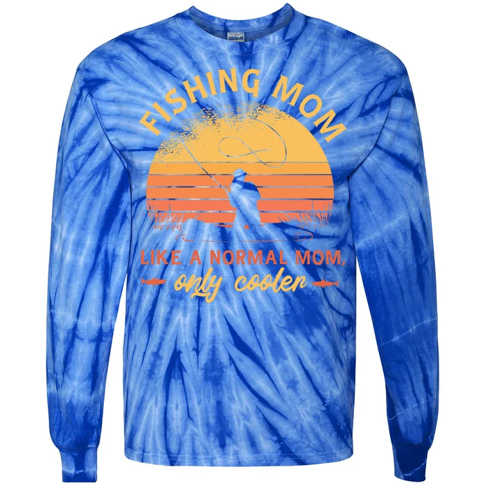 Cool Fishing Mom Tie-Dye Long Sleeve Shirt