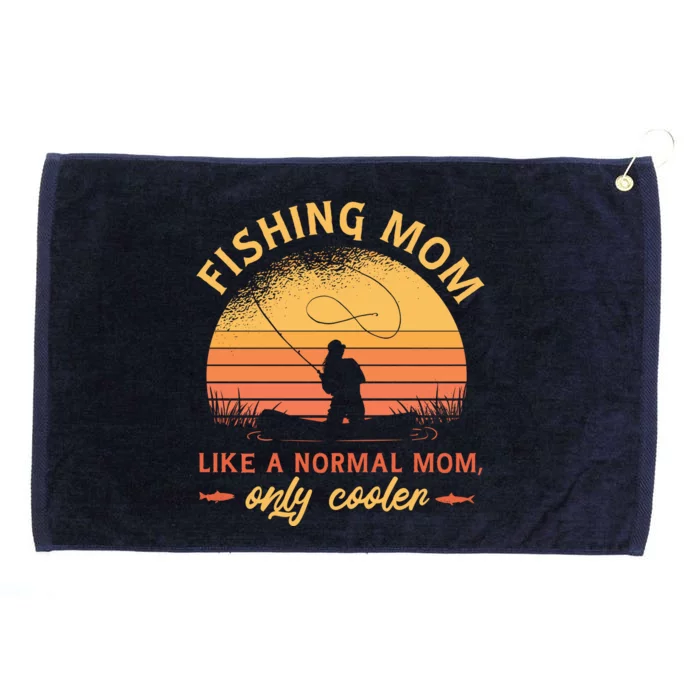 Cool Fishing Mom Grommeted Golf Towel