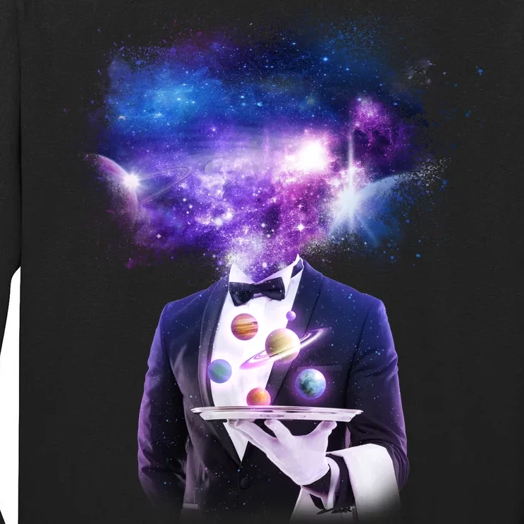 Cool Galaxy Space Head Tall Long Sleeve T-Shirt