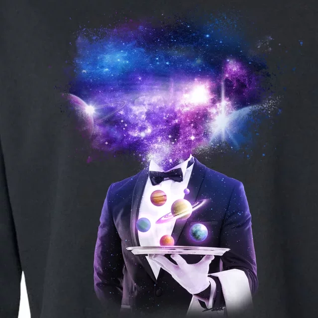 Cool Galaxy Space Head Cropped Pullover Crew