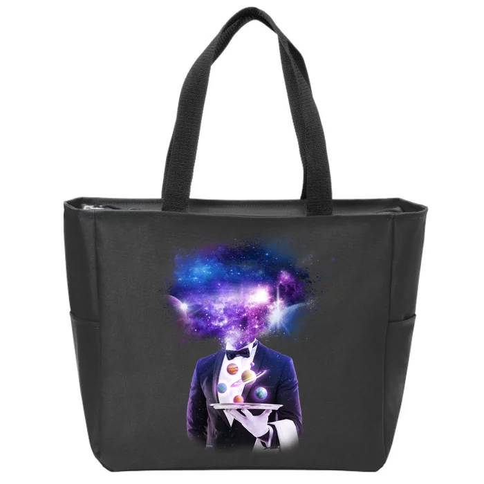 Cool Galaxy Space Head Zip Tote Bag